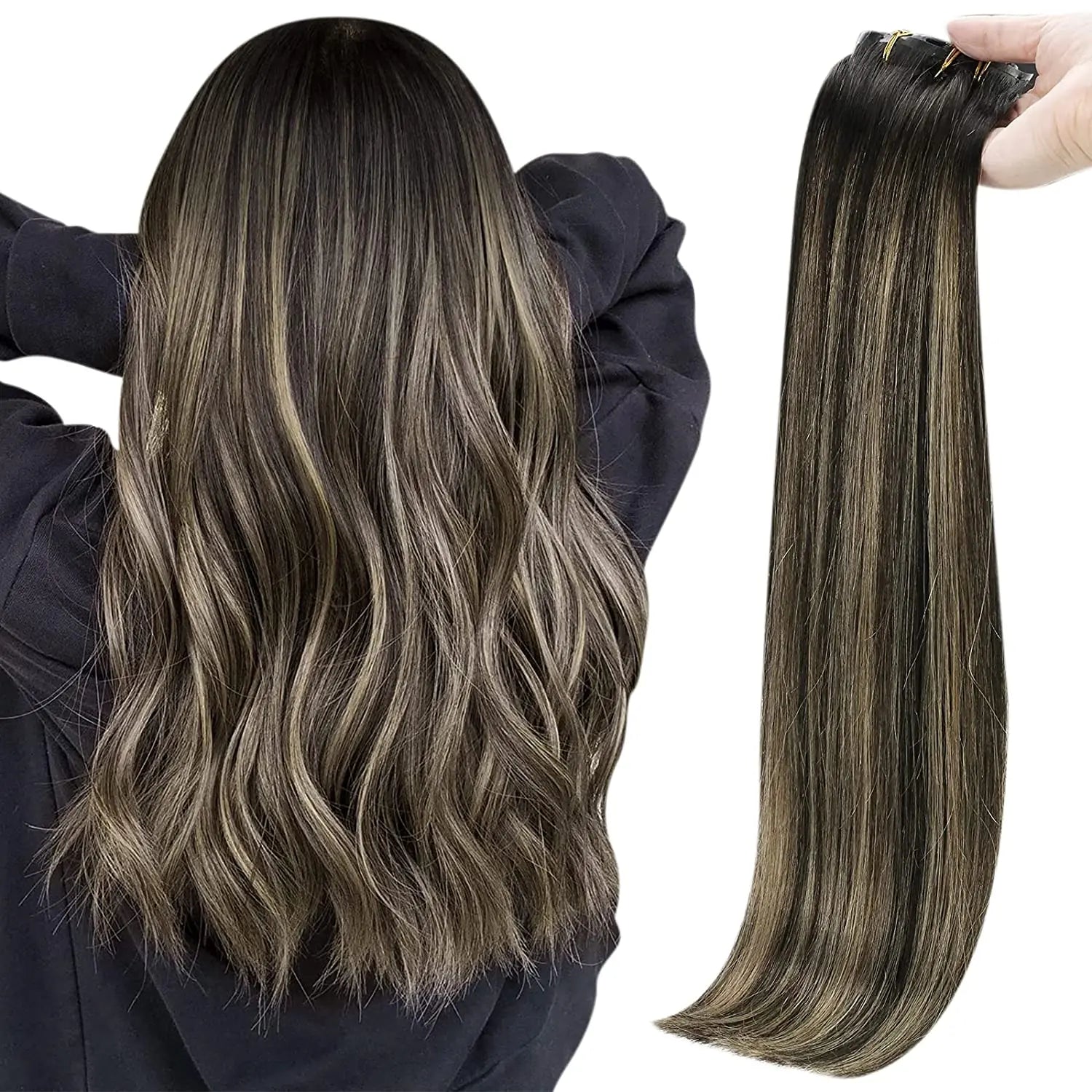 Full Shine Blonde Seamless Clip in Human Hair Extensions