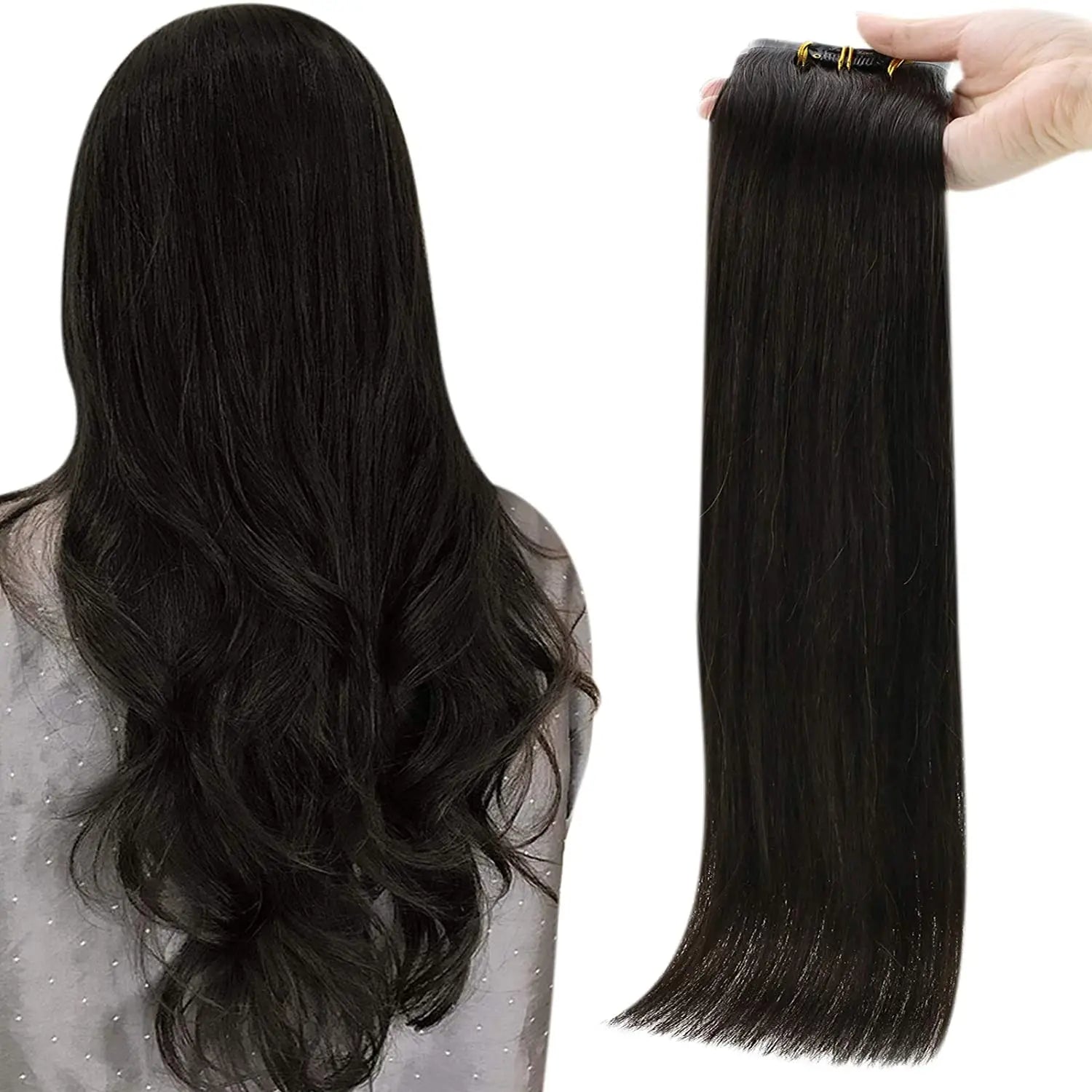 Full Shine Blonde Seamless Clip in Human Hair Extensions