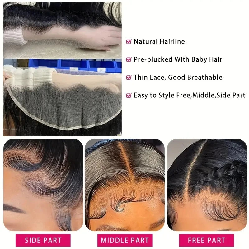 man Hair Ear to Ear Frontal ExtensionsStraight 4x4 5x5 6x6 Lace Closure Human Hair Transparent HD 13x4 13x6 Lace Frontal Hu