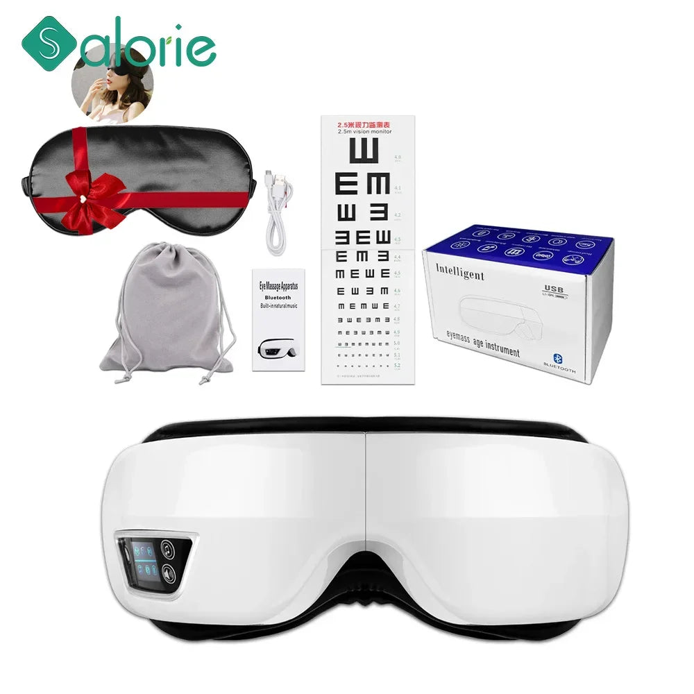 Eye Massager 6D Smart Airbag Vibration Bluetooth Eye Care Instrument Hot Compress Bluetooth Eye Massage Glasses Fatigue Pouch